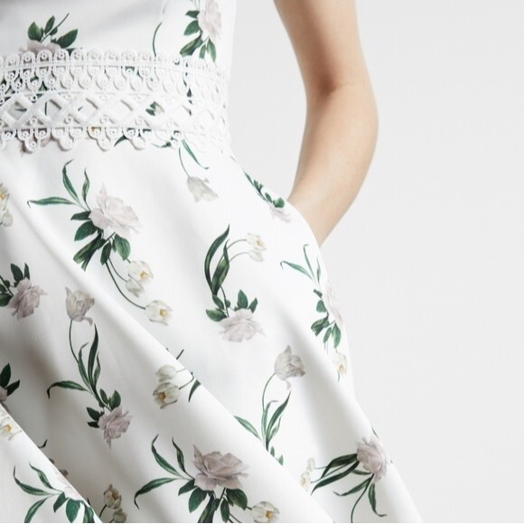 🍒NWT🍒 TED BAKER ELDERFLOWER DRESS - Picture 1 of 12